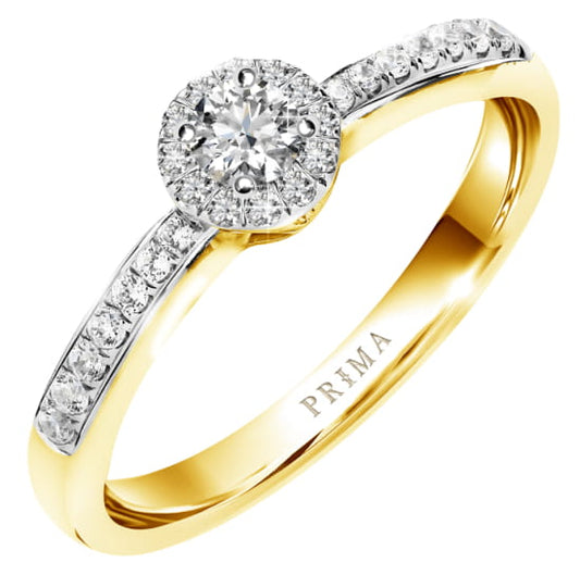 PRIMA Nhẫn Vàng 18K kết hợp Kim Cương