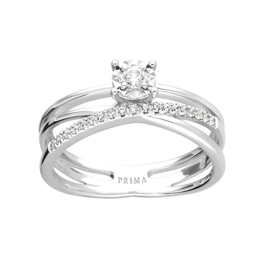PRIMA Nhẫn Vàng 18K kết hợp Kim Cương