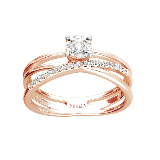 PRIMA Nhẫn Vàng 18K kết hợp Kim Cương