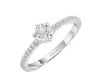 PRIMA Nhẫn Vàng 18K kết hợp Kim Cương