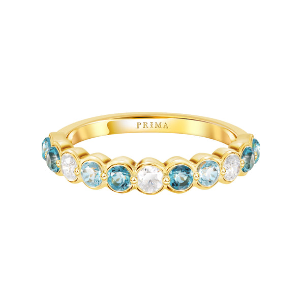 PRIMA Nhẫn Vàng 9K kết hợp Đá Màu Blue Topaz - BST Color Pop Confetti