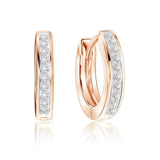 PRIMA 9K Gold Diamond Earrings Confetti Huggie Collection Size 12mm (1pcs)