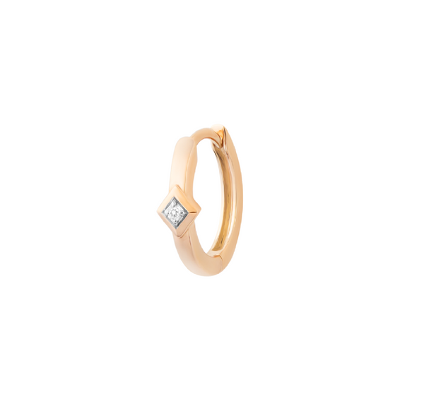 PRIMA 9K Gold Diamond Rhombus. Earrings Jolly Huggie Collection (1pcs)