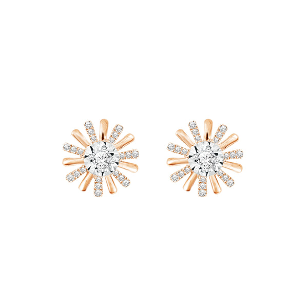 PRIMA Hoa tai Vàng 9K kết hợp Kim Cương - BST Daisy Diamond