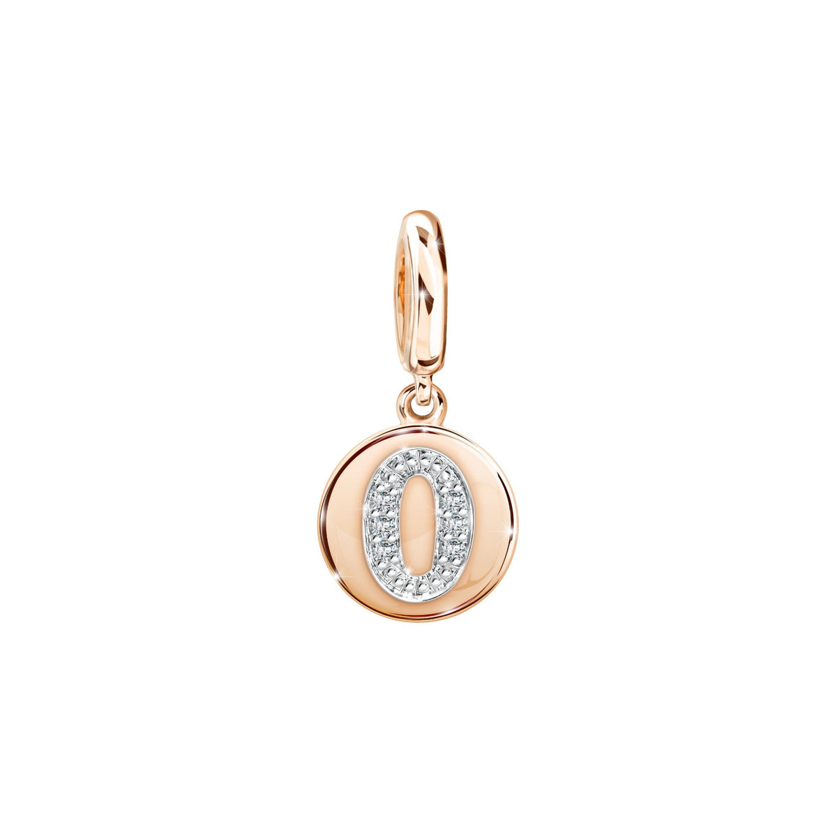 PRIMA Mặt dây chuyền & Charm Vàng 9K kết hợp Kim Cương số 0 - BST Lucky Number
