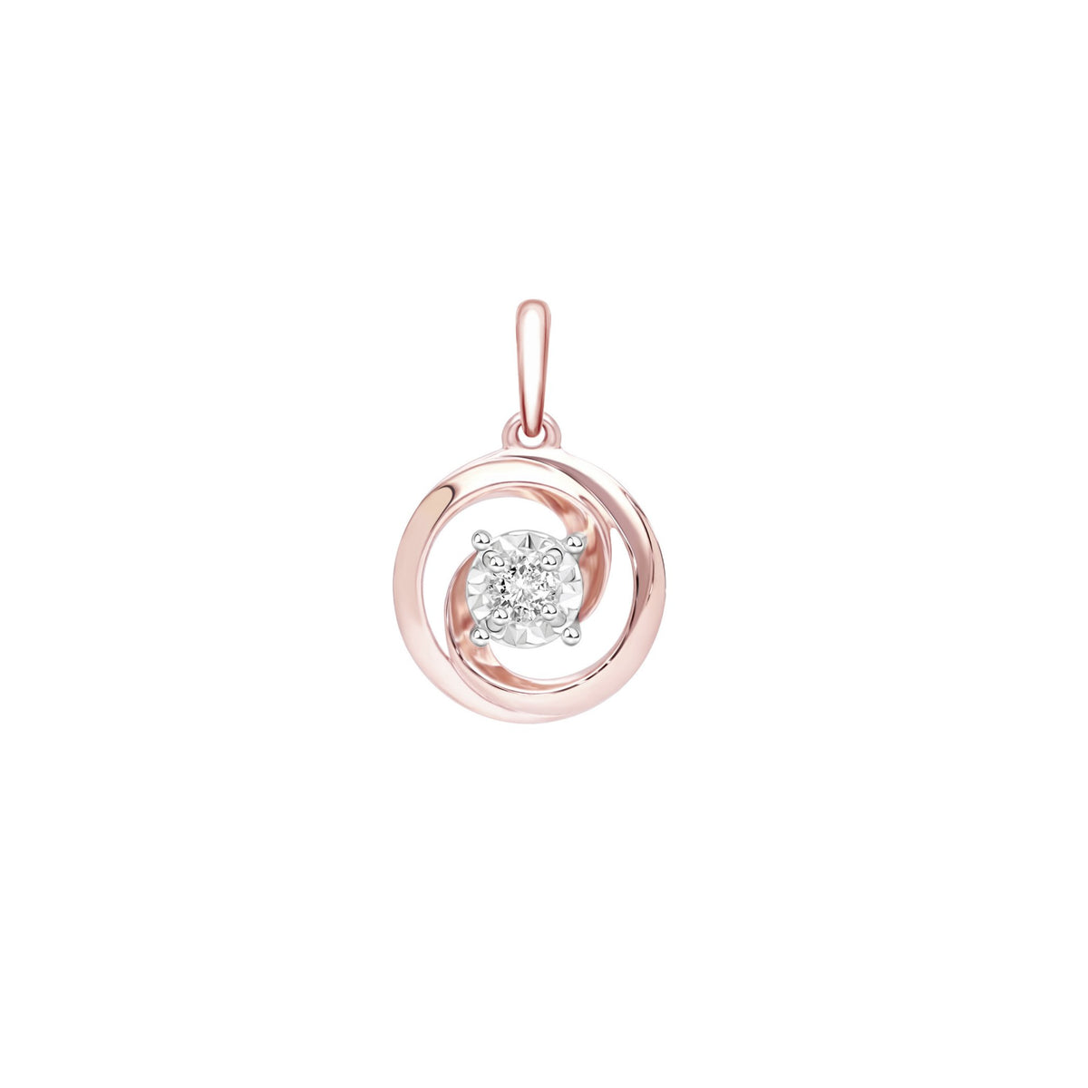 PRIMA Mặt dây chuyền Vàng 9K kết hợp Kim Cương - BST Flora Blush