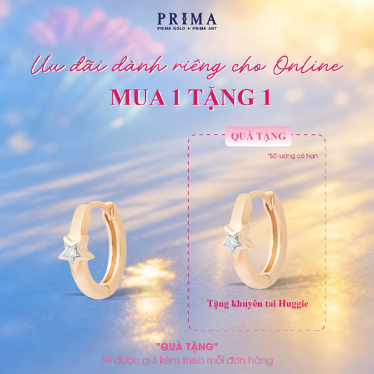 PRIMA 9K Gold Diamond Little Star Earrings Jolly Huggie Collection (1pcs)