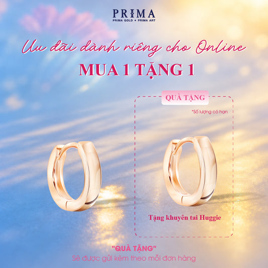 PRIMA 9K Gold Earrings Confetti Huggie Collection Size 13mm (1pcs)