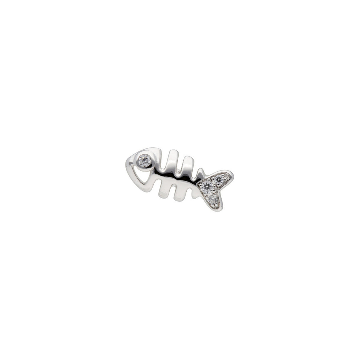 PRIMA Hoa tai Vàng 18K kết hợp Kim Cương kiểu dáng Xương Cá- BST Mono chic ( 1 chiếc)