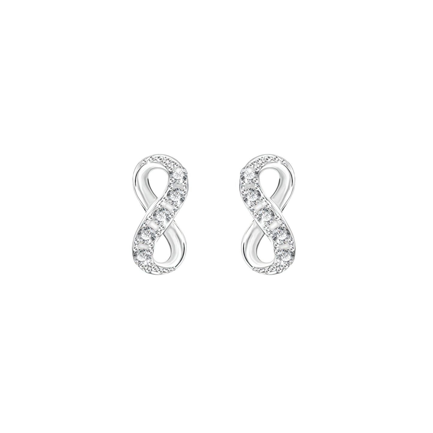 PRIMA Hoa tai Vàng 18K kết hợp Kim Cương - BST Infinity