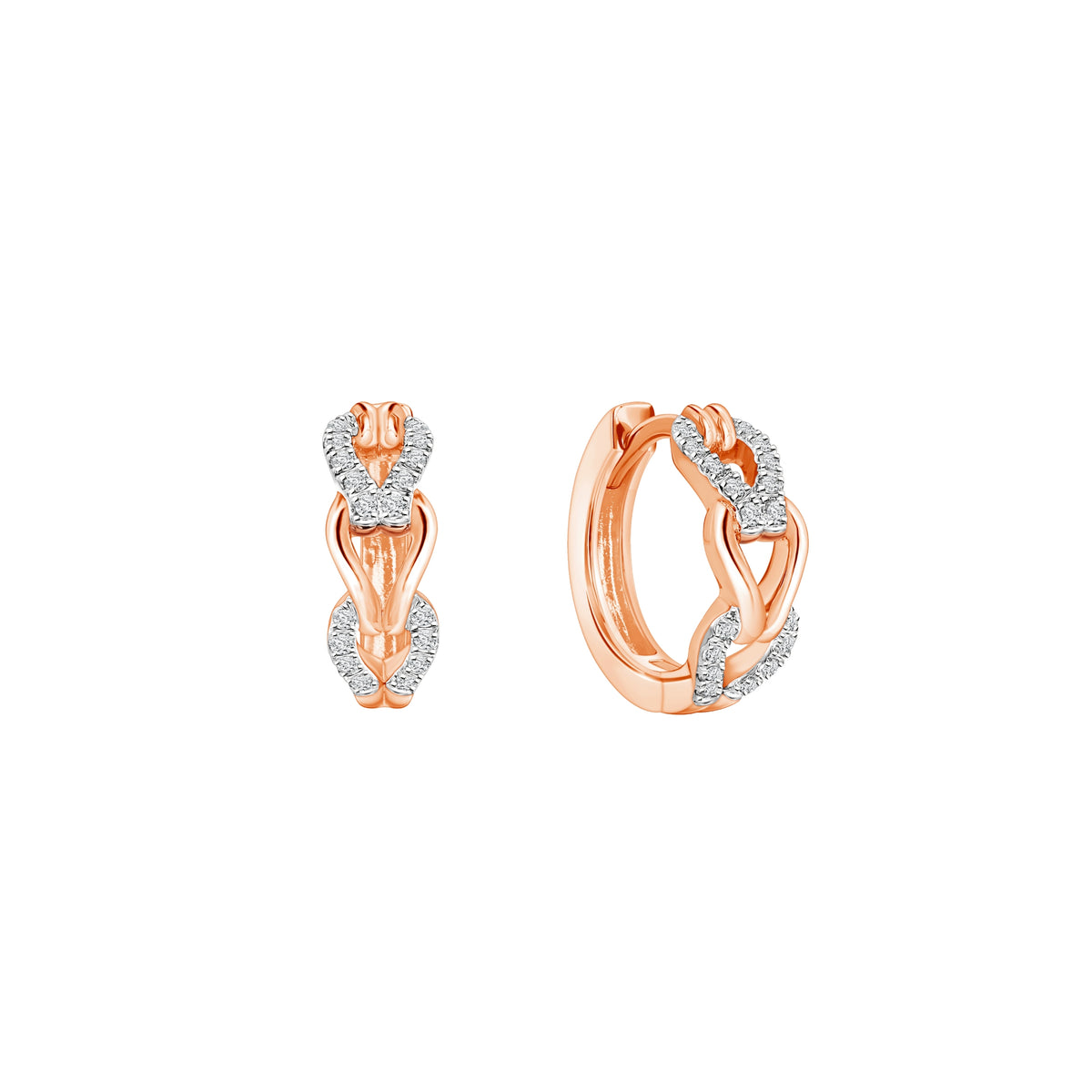 PRIMA Hoa tai Vàng 18K kết hợp Kim Cương - BST Infinity