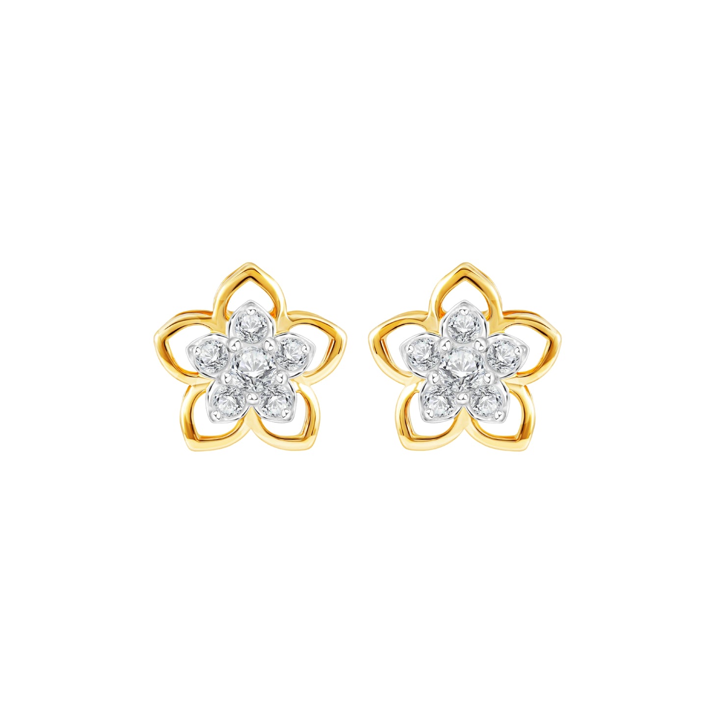 PRIMA Hoa tai Vàng 18K kết hợp Kim Cương - BST Suphannika Diamond