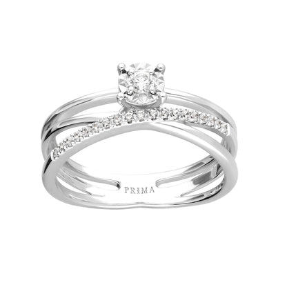 PRIMA Nhẫn Vàng 18K kết hợp Kim Cương