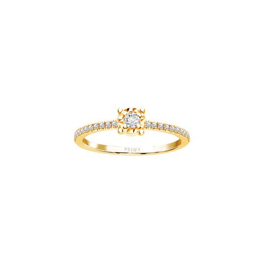 PRIMA Nhẫn Vàng 18K kết hợp Kim Cương