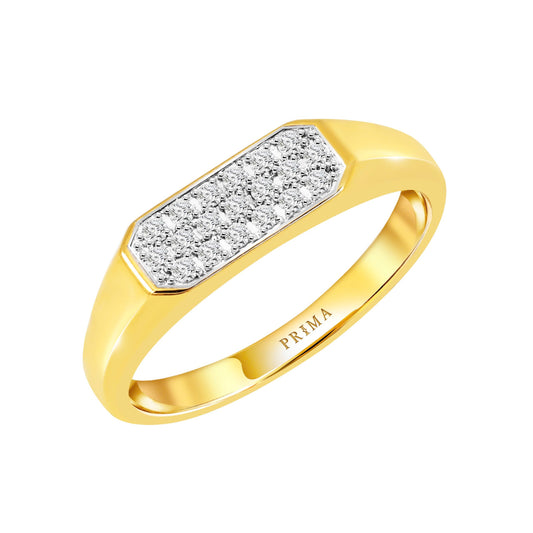 PRIMA Nhẫn Vàng 18K kết hợp Kim Cương dành cho nam