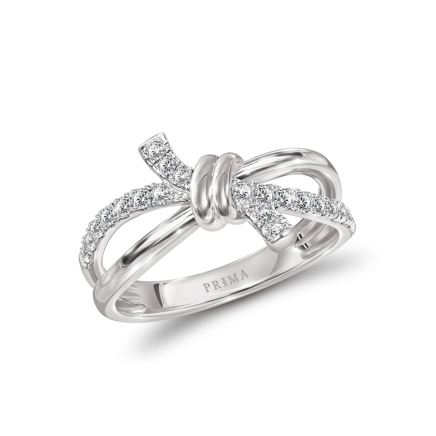 PRIMA Nhẫn Vàng 18K kết hợp Kim Cương - BST Knot