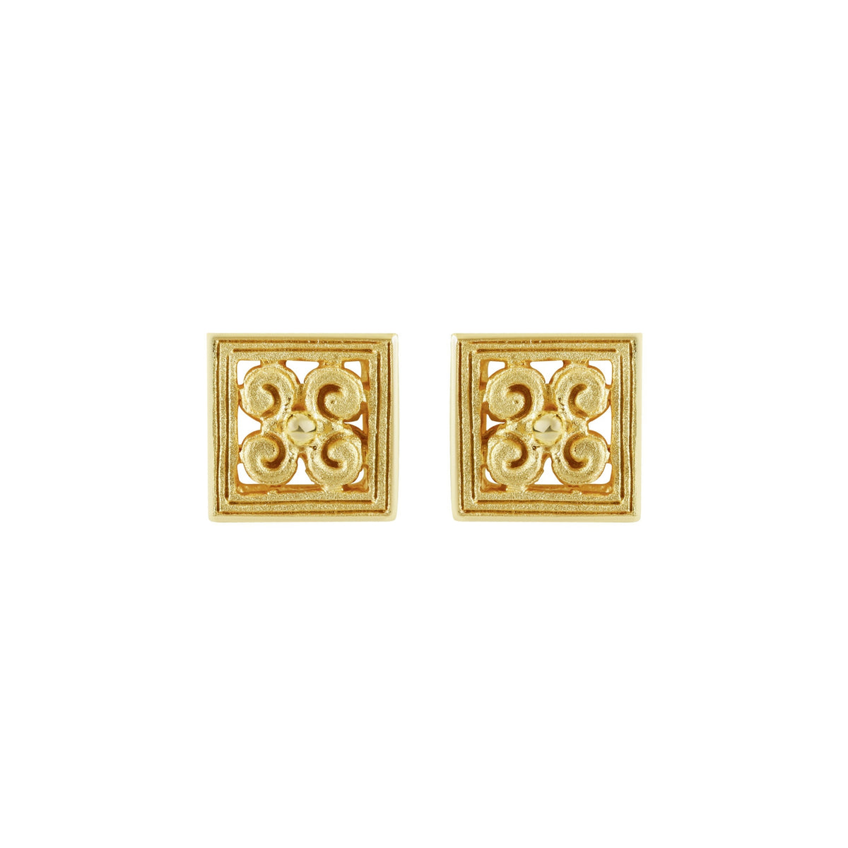 PRIMA 24K Gold Earrings Spiral Motif Happy and Glory Collection
