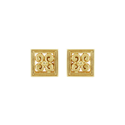 PRIMA 24K Gold Earrings Spiral Motif Happy and Glory Collection