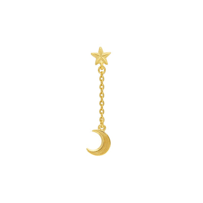 PRIMA 24K Gold Earring Star&Moon Mono Chic Collection (1 pcs)
