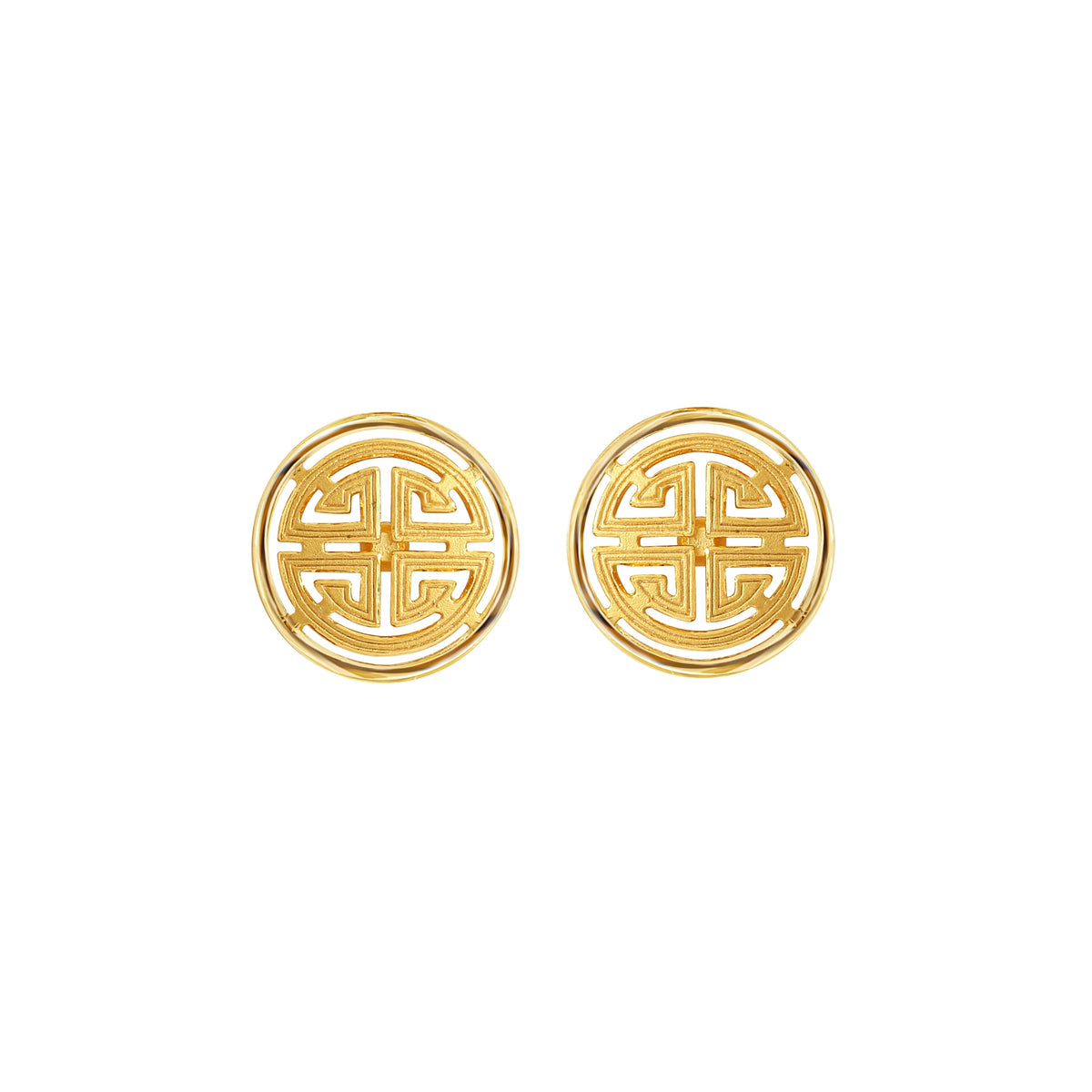 PRIMA 24K Gold Earring "Lu" Symbol Happiness and Glory Collection