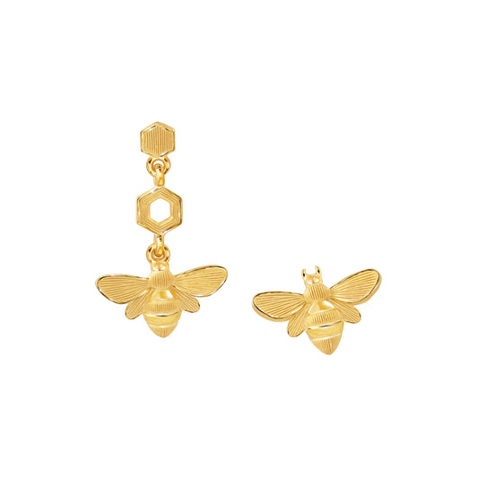 PRIMA Hoa tai Vàng 24K Kiểu dáng Ong Vàng - BST Mono chic