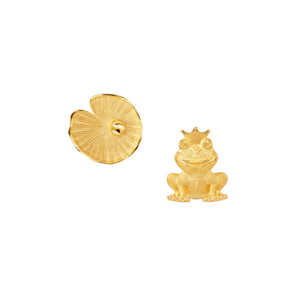PRIMA Hoa tai Vàng 24K Kiểu dáng Hoàng Tử Ếch - BST Mono chic