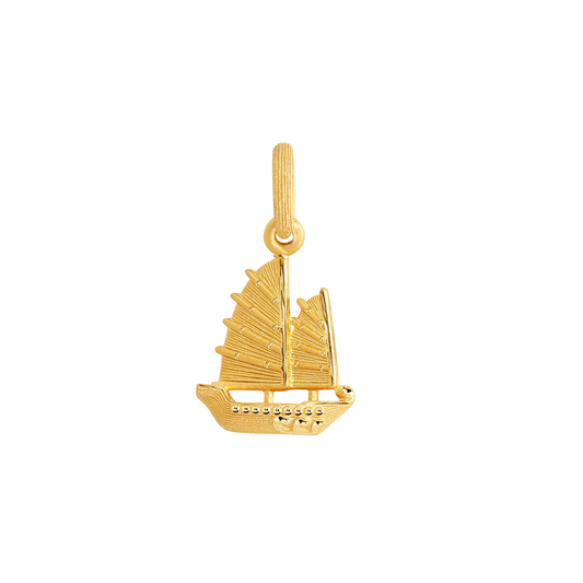 PRIMA 24K Gold Pendant "Boat" Symbol Happiness and Glory Collection