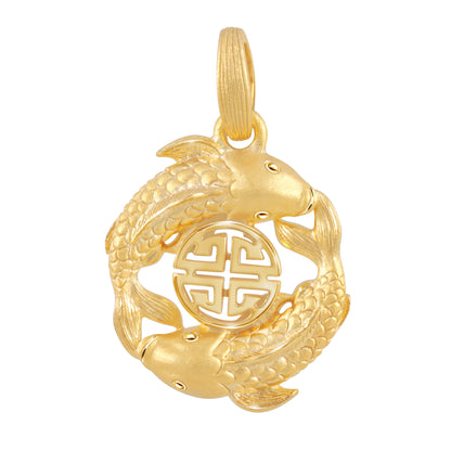 PRIMA 24K Gold Pendant Double Koi Fish Symbol Happy and Glory Collection