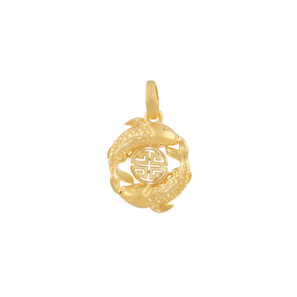 PRIMA 24K Gold Pendant Double Koi Fish Symbol Happy and Glory Collection