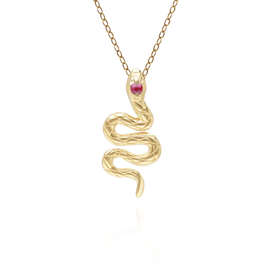 PRIMA Mặt dây chuyền Vàng 9K kết hợp Đá Màu - BST Serpent