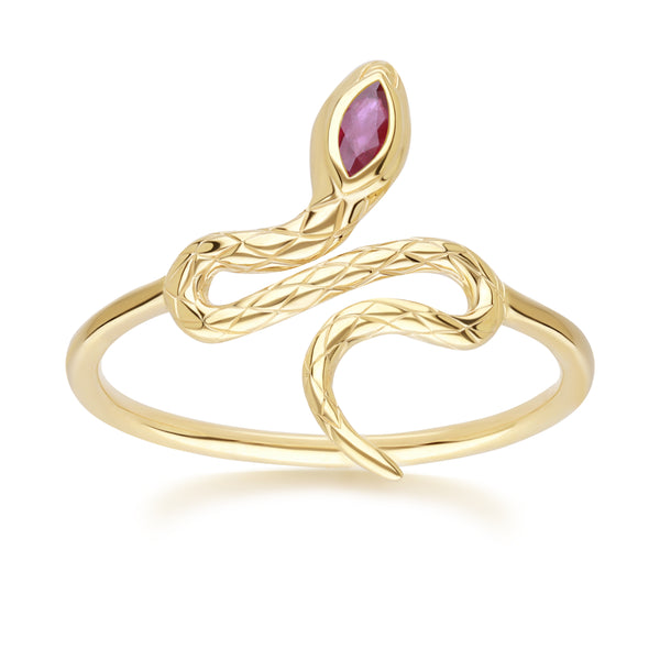 PRIMA Nhẫn Vàng 9K kết hợp Đá Màu - BST Serpent