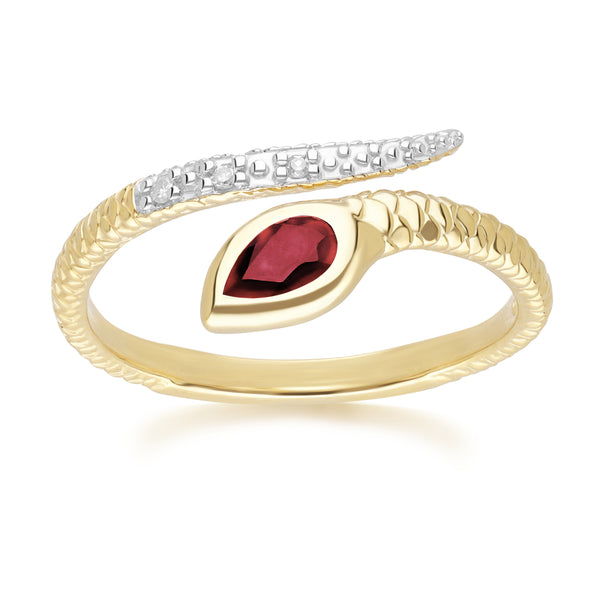 PRIMA Nhẫn Vàng 9K kết hợp Đá Màu - BST Serpent
