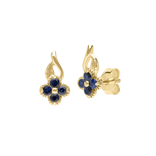 PRIMA Hoa tai Vàng 9K kết hợp Đá Màu - BST Lucky Flower