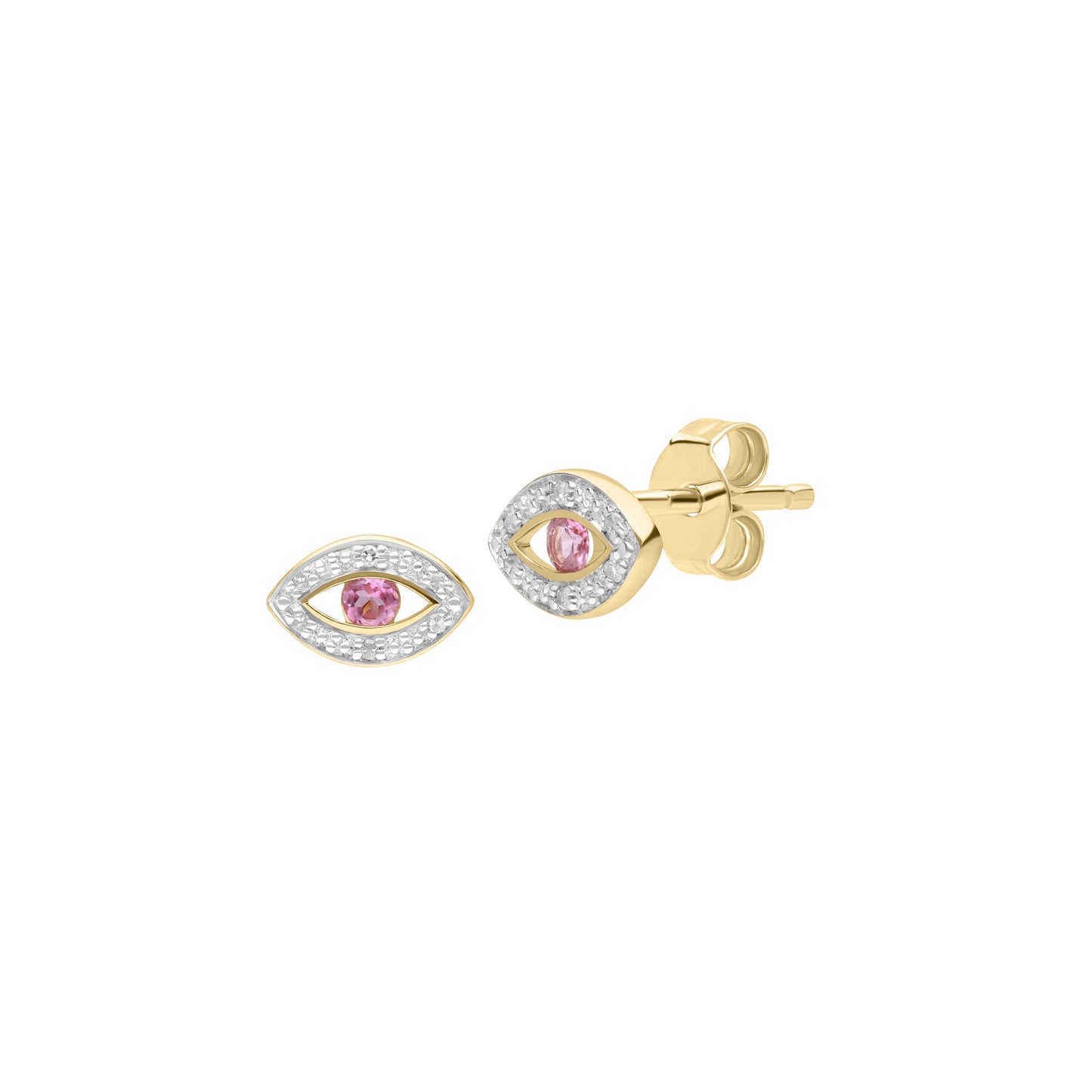 PRIMA Hoa tai Vàng 9K kết hợp Kim Cương & Đá Màu - BST Twinkle Eyes