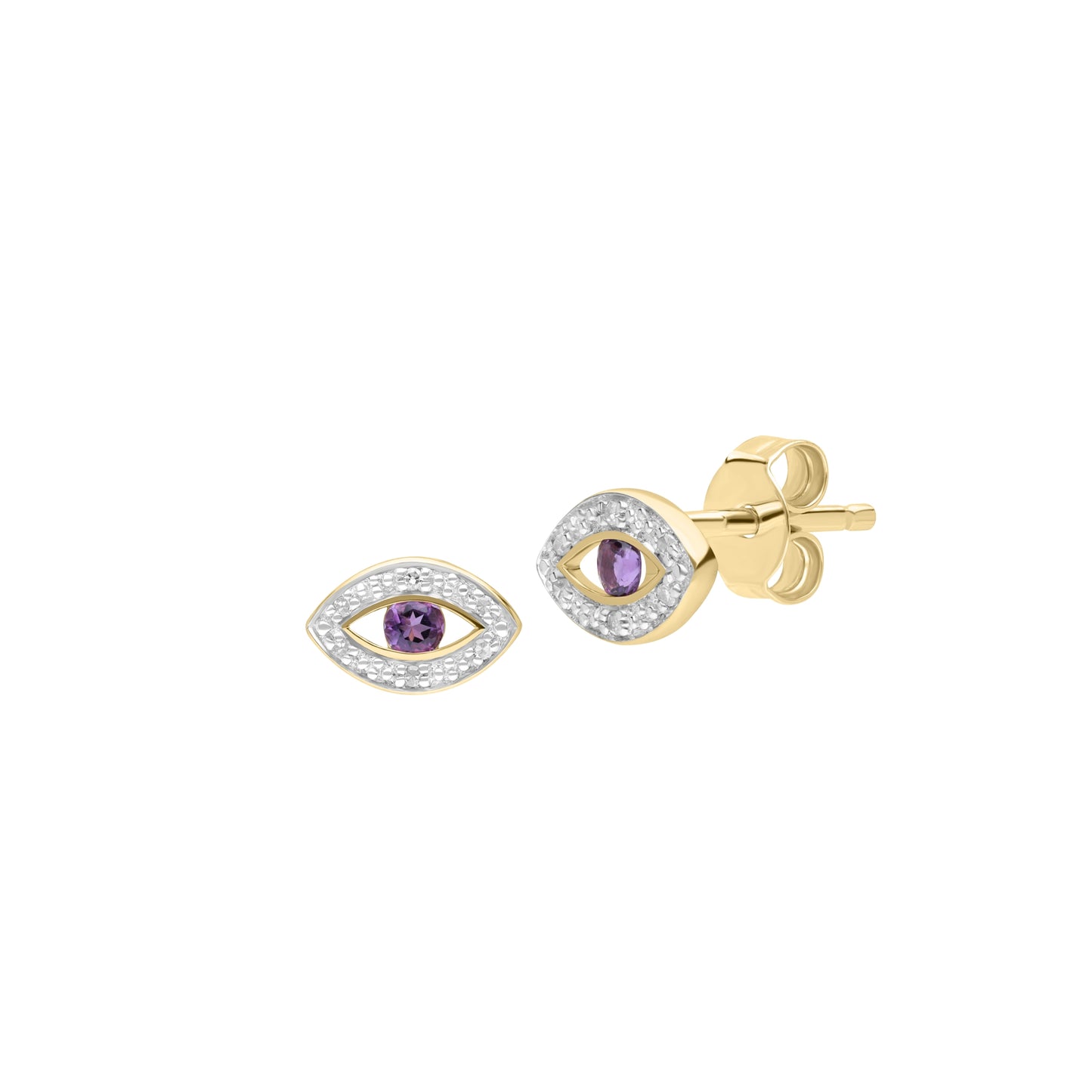 PRIMA Hoa tai Vàng 9K kết hợp Kim Cương & Đá Màu - BST Twinkle Eyes