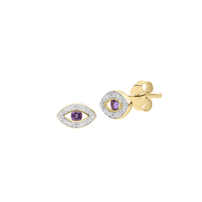 PRIMA Hoa tai Vàng 9K kết hợp Kim Cương & Đá Màu - BST Twinkle Eyes