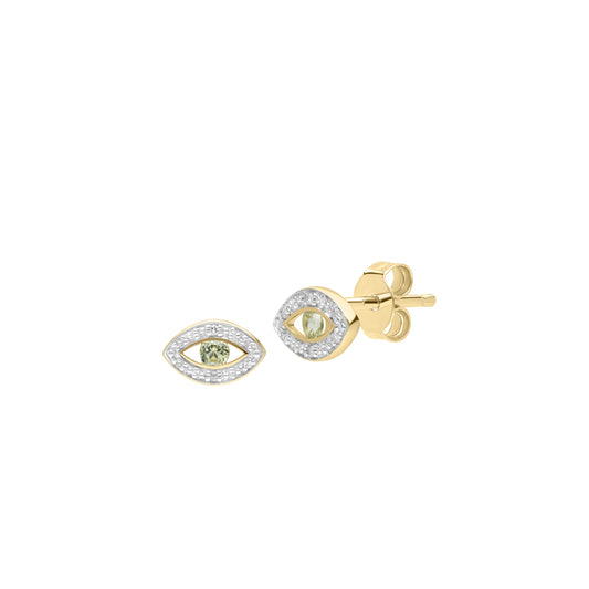 PRIMA Hoa tai Vàng 9K kết hợp Kim Cương & Đá Màu - BST Twinkle Eyes