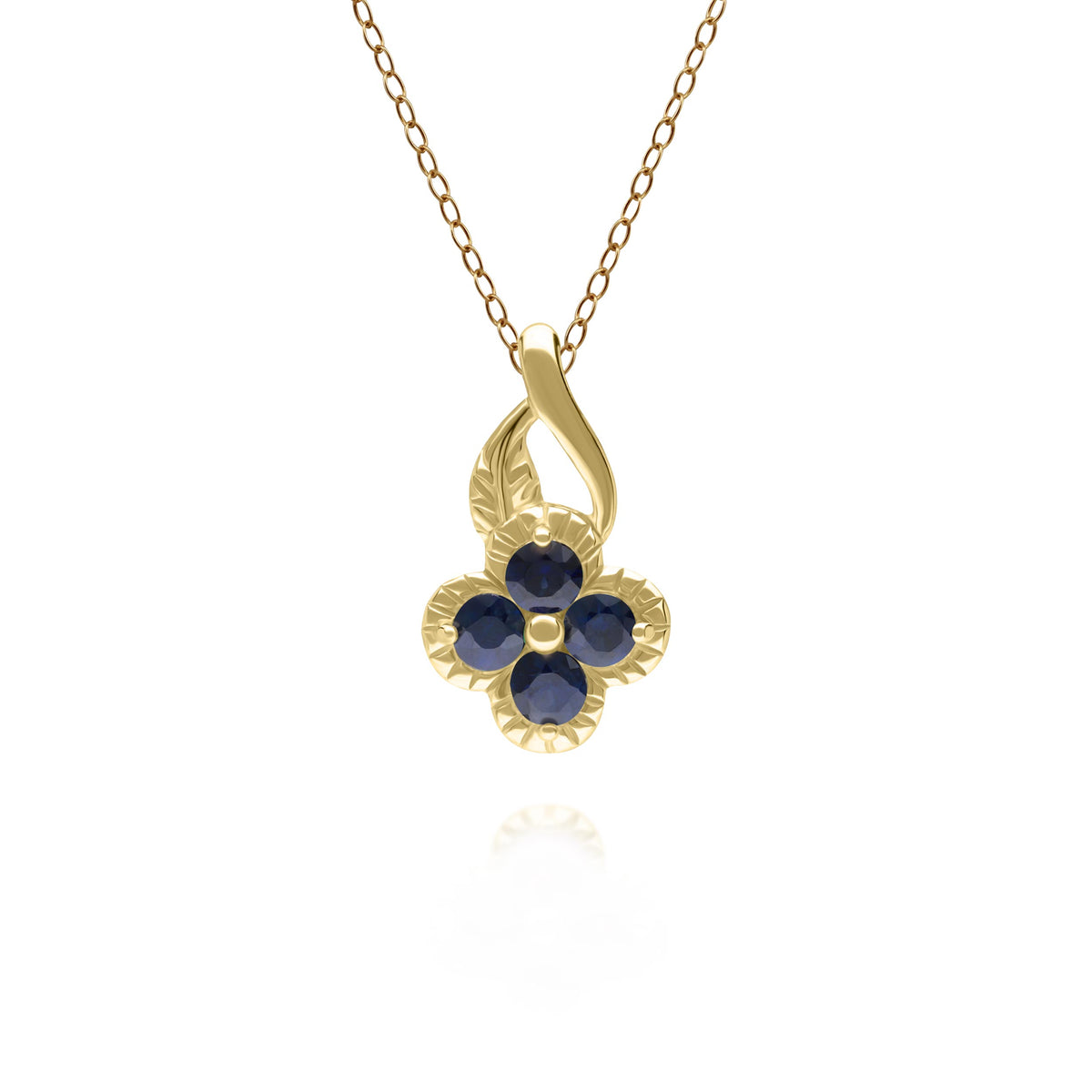 PRIMA Mặt dây chuyền Vàng 9K kết hợp Đá Màu - BST Lucky Flower