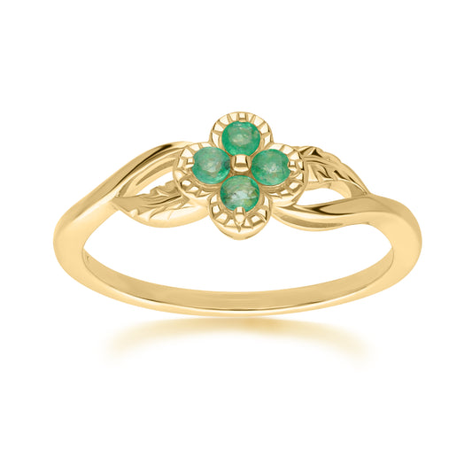 PRIMA Nhẫn Vàng 9K kết hợp Đá Màu - BST Lucky Flower