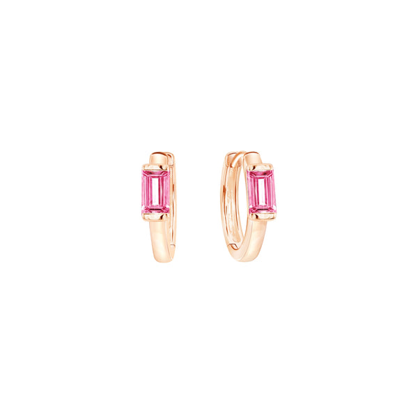 PRIMA Hoa tai Vàng 9K kết hợp Đá Màu Pink Tourmaline - BST Color Pop Confetti
