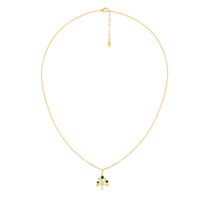 PRIMA Vòng cổ Vàng 9K kết hợp Kim Cương & Đá Màu Chrome Diopside,Peridot  - BST Flora Tree