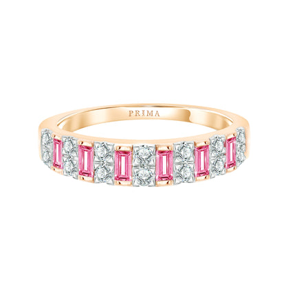 PRIMA Nhẫn Vàng 9K kết hợp Đá Màu Pink Sapphire - BST Color Pop Confetti