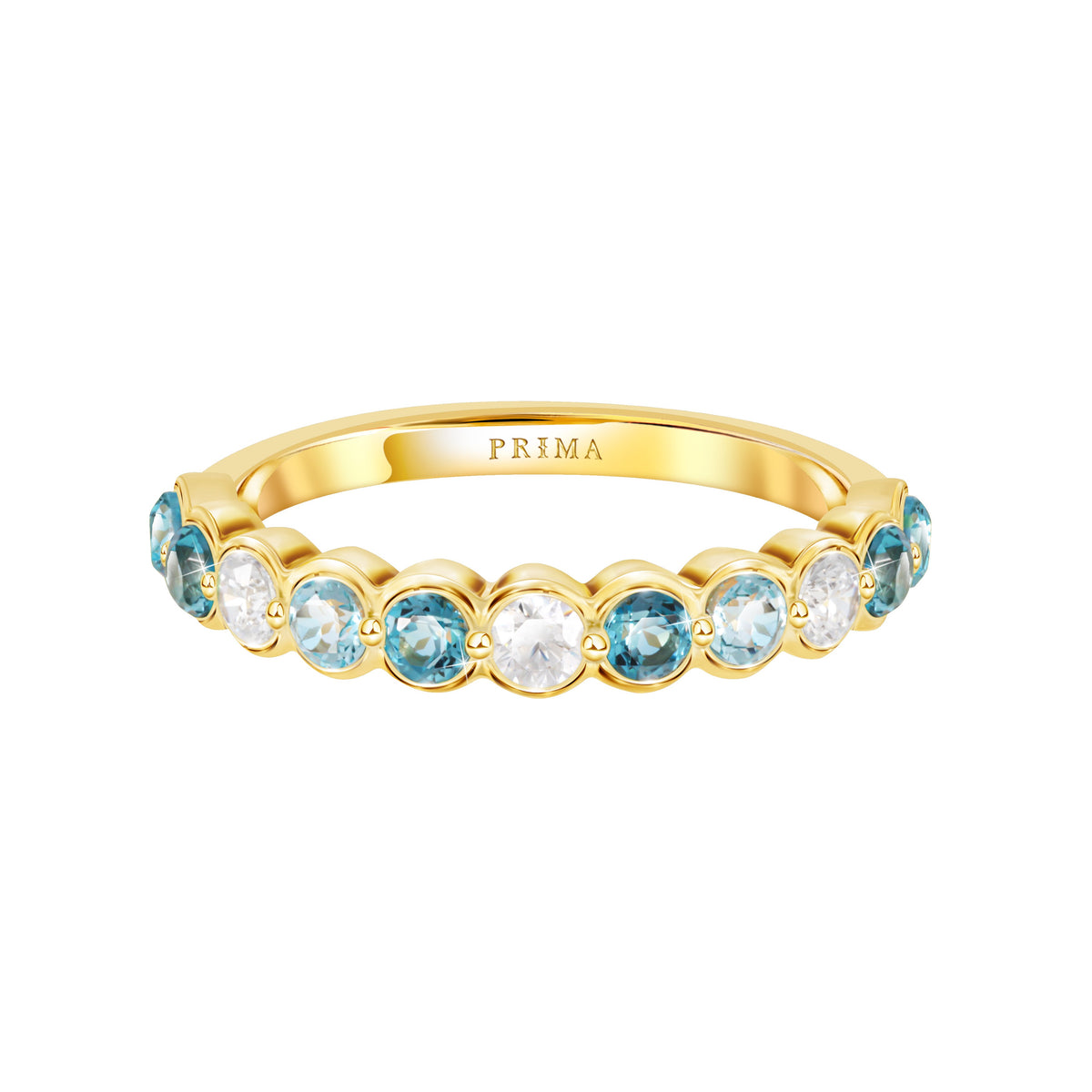 PRIMA Nhẫn Vàng 9K kết hợp Đá Màu Blue Topaz - BST Color Pop Confetti