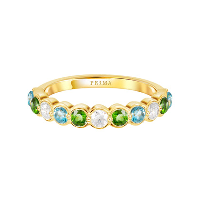 PRIMA Nhẫn Vàng 9K kết hợp Đá Màu Chrome Diopside - BST Color Pop Confetti
