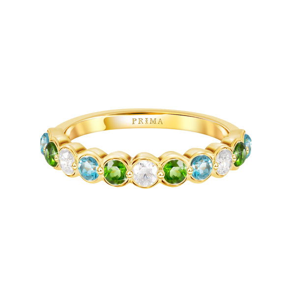 PRIMA Nhẫn Vàng 9K kết hợp Đá Màu Chrome Diopside - BST Color Pop Confetti