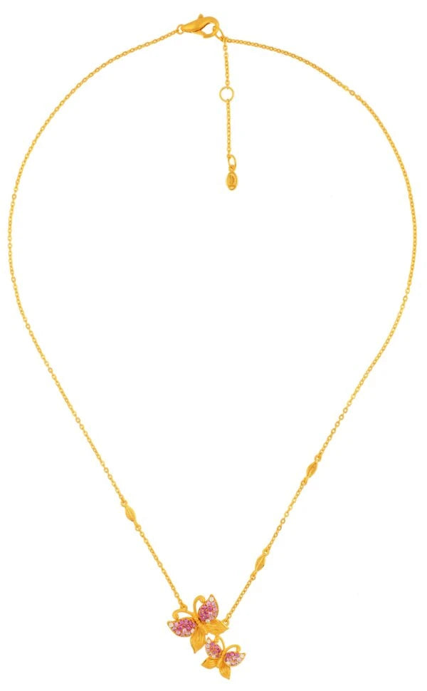 PRIMA 24K Gold Diamond Gemstone Necklaces - Butterfly Concerto Collection