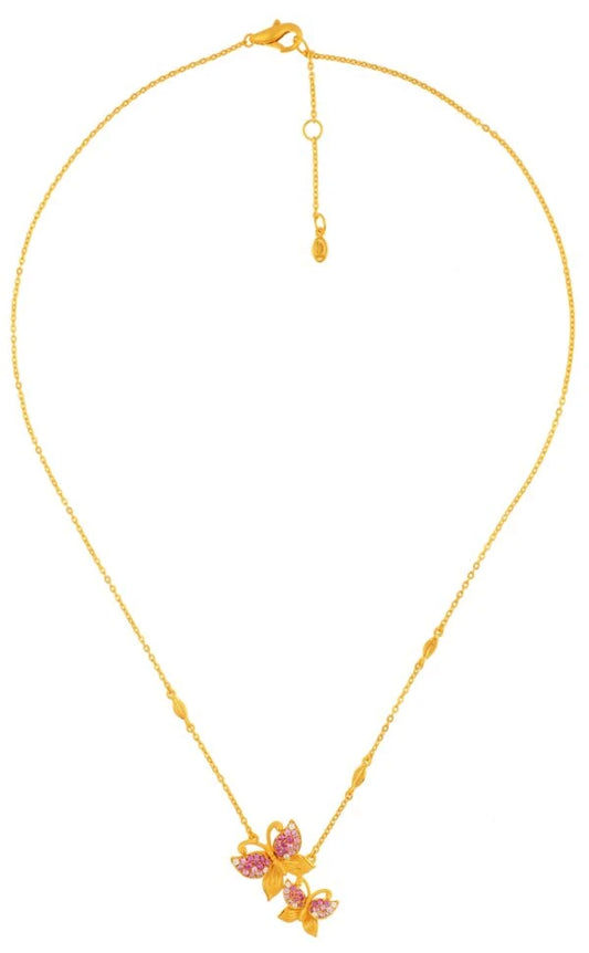 PRIMA 24K Gold Diamond Gemstone Necklaces - Butterfly Concerto Collection