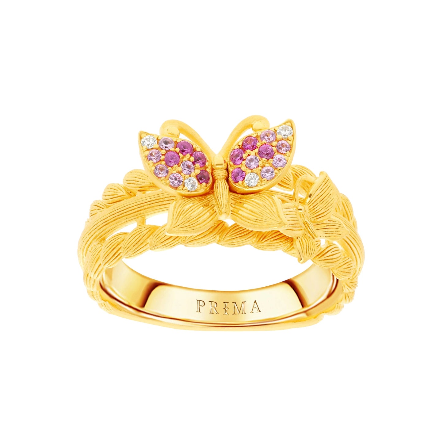 PRIMA 24K Gold Diamond Gemstone Ring - Butterfly Concerto Collection