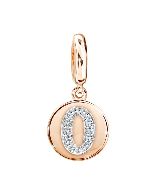 PRIMA Mặt dây chuyền & Charm Vàng 9K kết hợp Kim Cương số 0 - BST Lucky Number