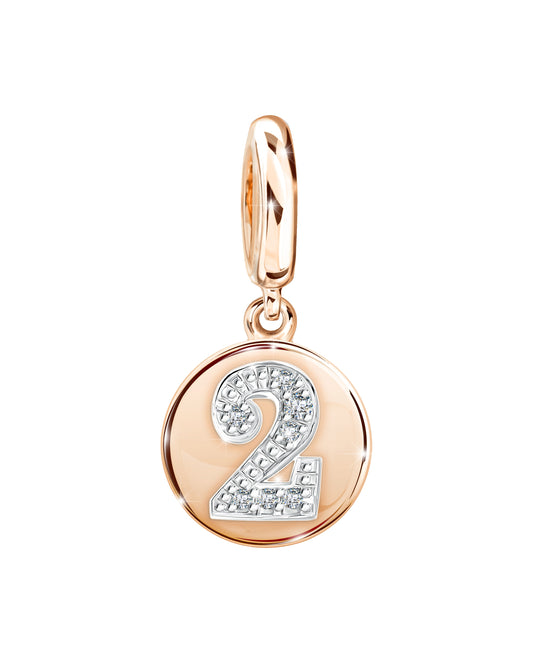 PRIMA Mặt dây chuyền & Charm Vàng 9K kết hợp Kim Cương số 2 - BST Lucky Number